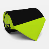 Cravate Stripes inégales - Lime vert et noir (Roulé)