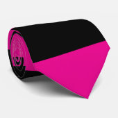 Cravate Stripes inégales - Magenta et noir (Roulé)