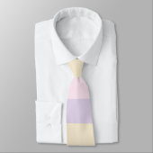 Cravate Stripes inégales - rose pastel, jaune et violet (Attaché)