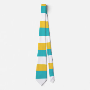 Cravate Stripes inégales - Turquoise et Jaune