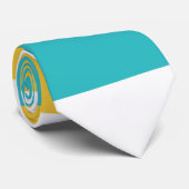 Cravate Stripes inégales - Turquoise et Jaune (Roulé)