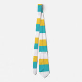 Cravate Stripes inégales - Turquoise et Jaune (Dos)