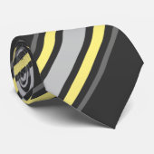 Cravate Stripes jaune gris brun yellow grey brown (Roulé)