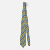 Cravate Stripes - Lavande Bleue Jaune Olive Green Aqua (Devant)