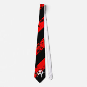 Cravate Stripes Punk/Anarchist cracked symbol
