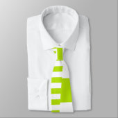 Cravate Stripes sur bandes - Lime vert et blanc (Attaché)