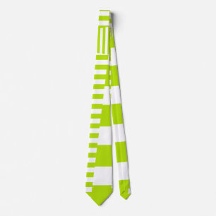 Cravate Stripes sur bandes - Lime vert et blanc