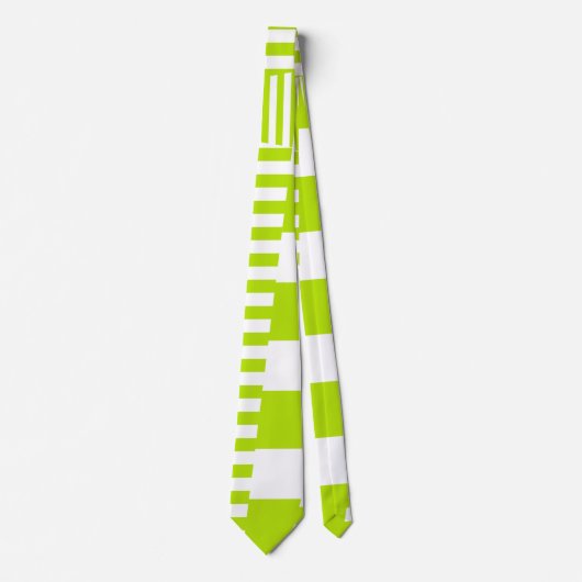 Cravate Stripes sur bandes - Lime vert et blanc (Devant)