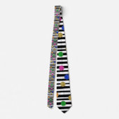 Cravate Stripes with Colorful Circles Necktie (Dos)