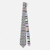 Cravate Stripes with Pastel Colorful Circles Necktie (Devant)