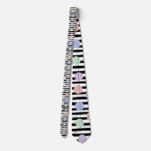 Cravate Stripes with Pastel Colorful Circles Necktie (Dos)