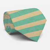Cravate Stripped retro pattern in green and brown Kraft (Roulé)