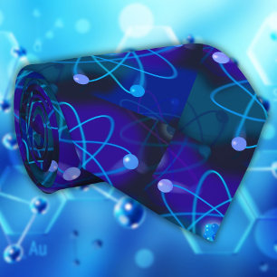 Cravate Structure atomique bleue