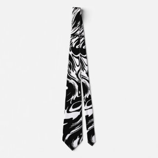 Cravate Style Abstrait Noir Et Blanc
