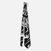 Cravate Style Abstrait Noir Et Blanc (Dos)