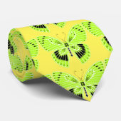 Cravate Style Art Nouveau Papillon Lime Vert (Roulé)