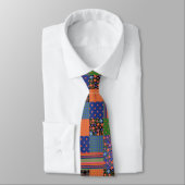 Cravate Style Art populaire Faux Patchwork Unisex Necktie (Attaché)