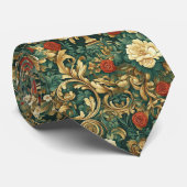 Cravate Style baroque rose et carnation (Roulé)