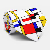 Cravate Style Bauhouse Mondrian (Roulé)
