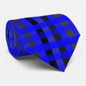 Cravate Style Blue and Black Gingham (Roulé)