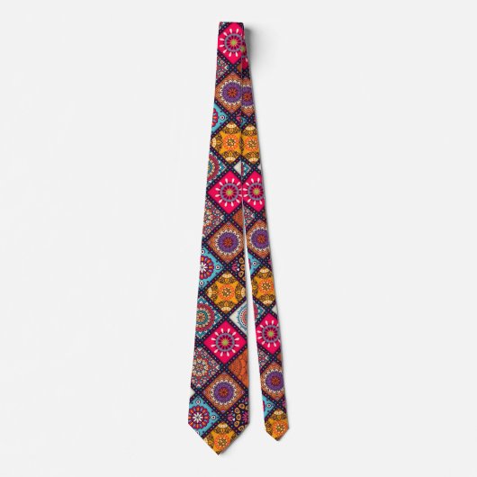 Cravate style boho coloré (Devant)