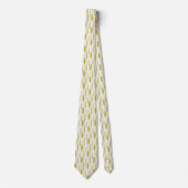Cravate style boho rétro ethnique motif jaune plume (Devant)