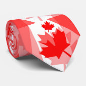 Cravate Style canadien Feuille d'érable rouge en couches C (Roulé)