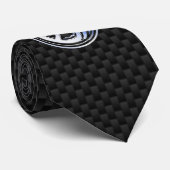Cravate Style Chrome badge Dragon sur Carbon Fibre Print (Roulé)