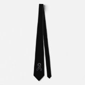 Cravate Style Chrome Noir sensibilisation au ruban (Devant)