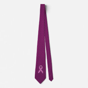 Cravate Style Chrome Pink Ribbon Sensibilisation Fibre de