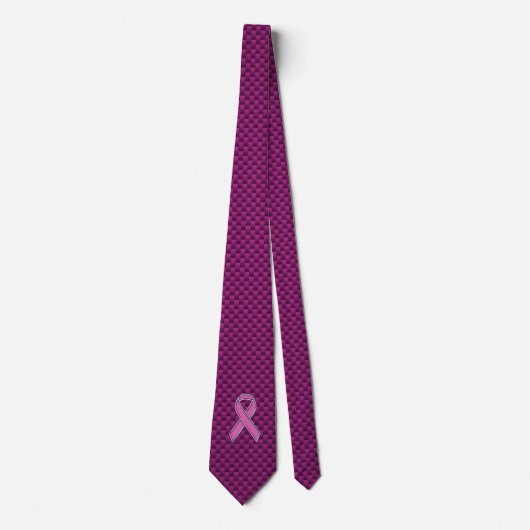 Cravate Style Chrome Pink Ribbon Sensibilisation Fibre de  (Devant)