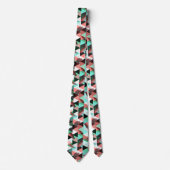 Cravate Style Coral Turquoise Memphis (Devant)