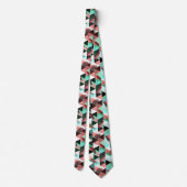 Cravate Style Coral Turquoise Memphis (Dos)