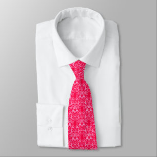 Cravate Style Damas - Rouge sur rose FF99CC