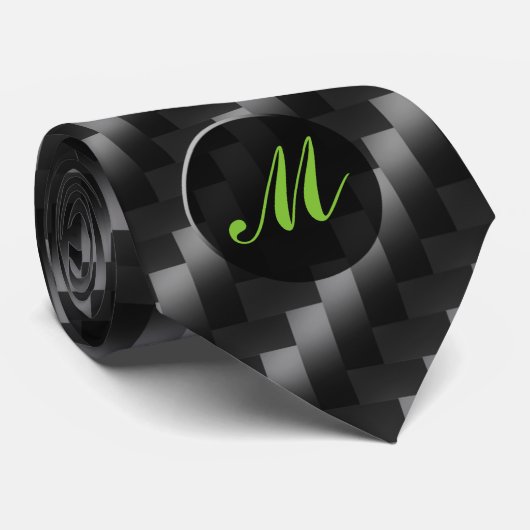 Cravate Style de fibre de carbone avec monogramme (Roulé)