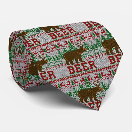Cravate Style de Knit de pullover de Noël de cerfs communs (Roulé)