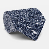 Cravate Style de Parties scintillant en argent gris bleu (Roulé)