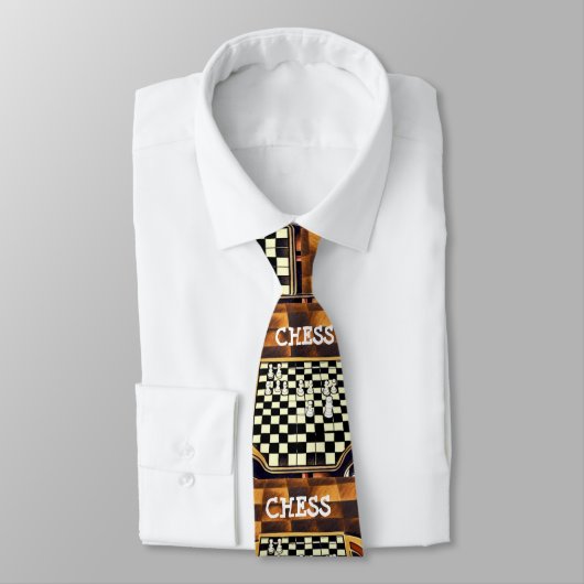 CRAVATE STYLE DE PLATINEAU D'ÉCHECS (Attaché)