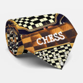 CRAVATE STYLE DE PLATINEAU D'ÉCHECS (Roulé)