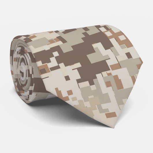 Cravate Style désert Camouflage numérique en pixel beige (Roulé)