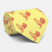 Cravate Style Letterpress Rooster rouge (Roulé)