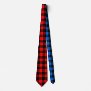 Cravate Style Lumberjack - tissu rouge & bleu + vos idées