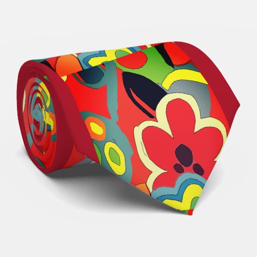 Cravate Style Matisse, Design Fleur (Roulé)