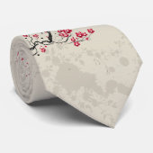Cravate Style oriental Sakura Cherry Blossom Art (Roulé)