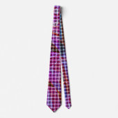 Cravate Style panier sur les tons rose foncé, lilas, bleu. (Devant)