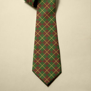 Cravate Style plaid rouge vert or Noël à motifs