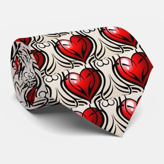 Cravate Style sauvage de tatouage de coeur (Roulé)