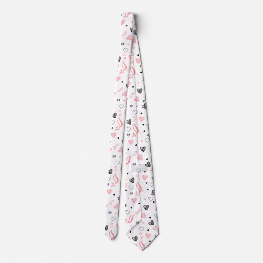 Cravate Stylish Anniversary Gift Tie Hand Drawn Hearts (Dos)