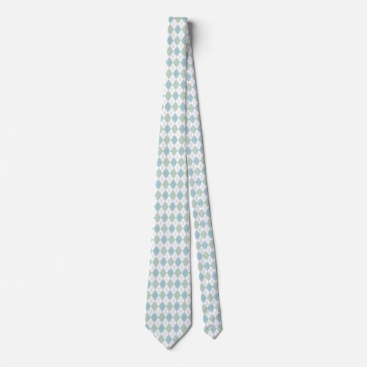 Cravate Stylish Aqua & Sea Foam Green Argyle Neck Tie (Devant)