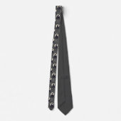 Cravate Stylish Poodle on Gray Plaid Necktie (Dos)
